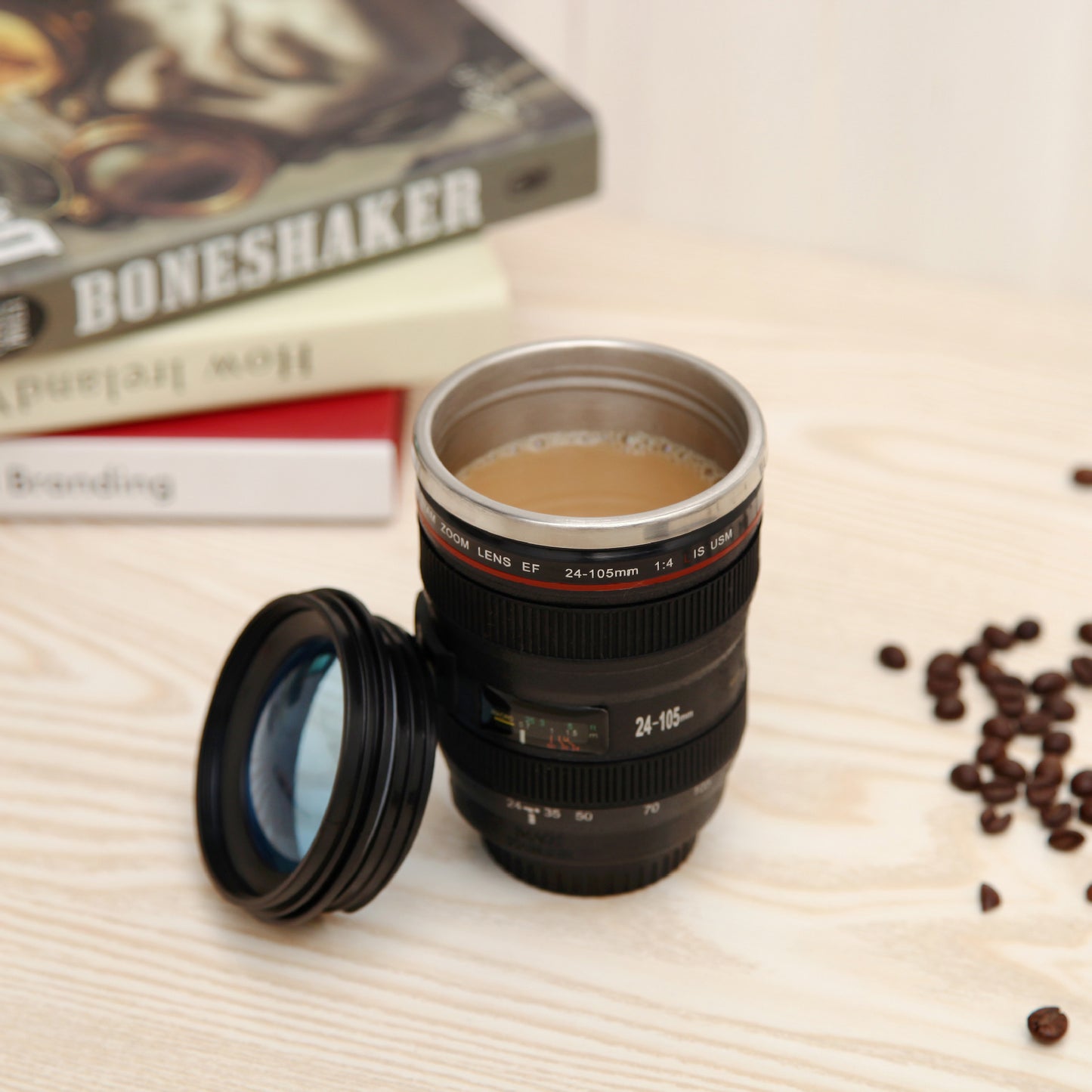 Creative SLR lens cup Stainless steel water cup Male and female students personalized cup Internet celebrity cup office coffee cup