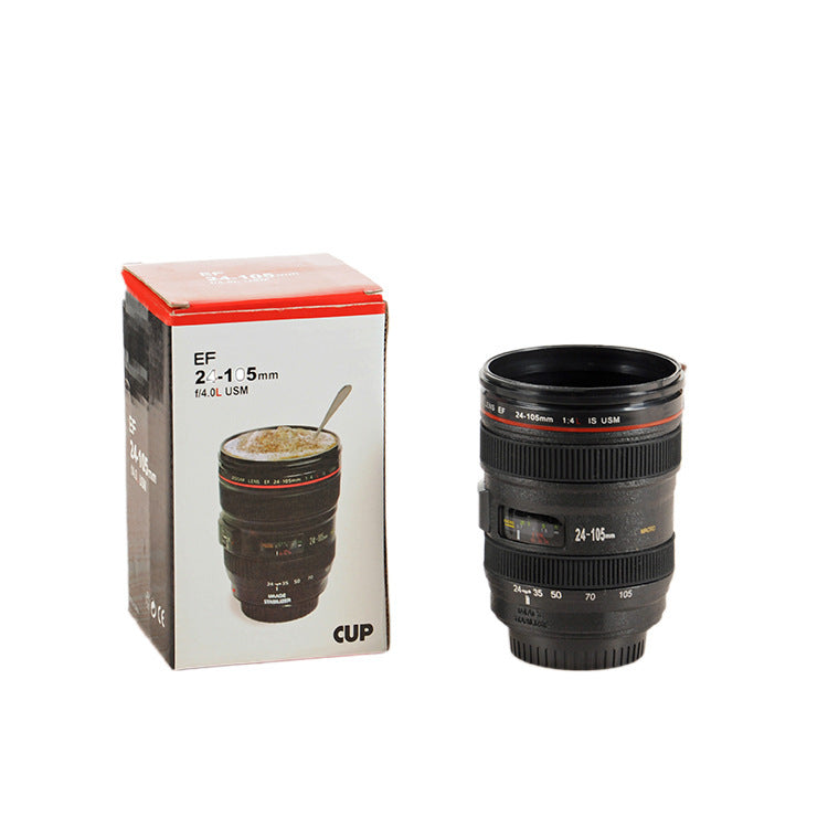 Creative SLR lens cup Stainless steel water cup Male and female students personalized cup Internet celebrity cup office coffee cup