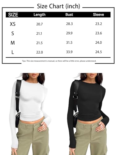Trendy Queen Womens Fall Fashion Going Out Tops Y2K Tops Long Sleeve Crop Tops Outfits Workout Basic Tees Cute Slim Fit Shirts Aesthetic Clothes Teen Girls Blue Gray
