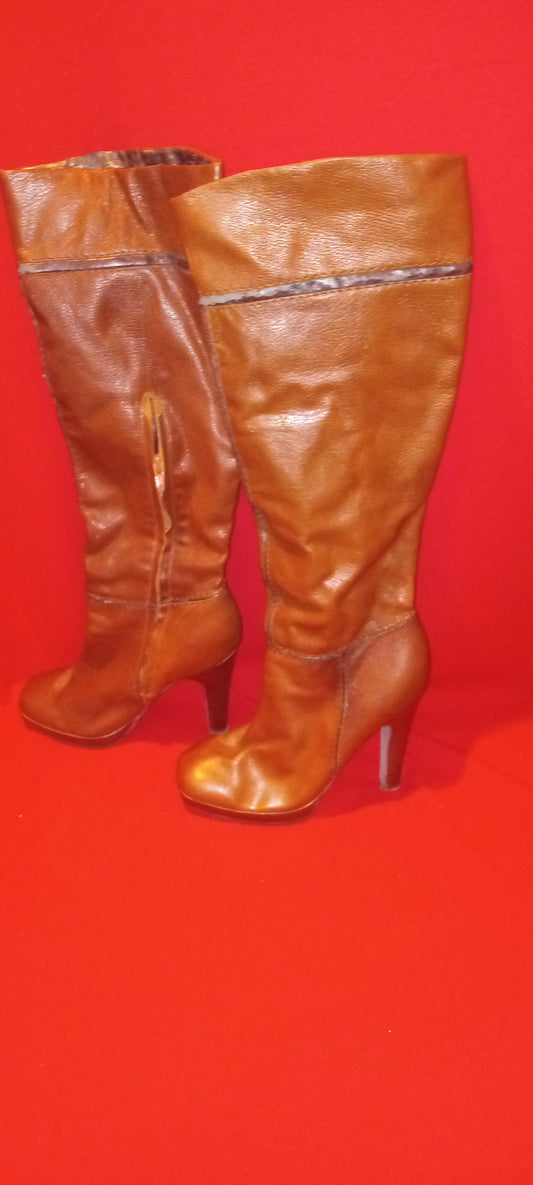 Shoes Boot Long Brown Used