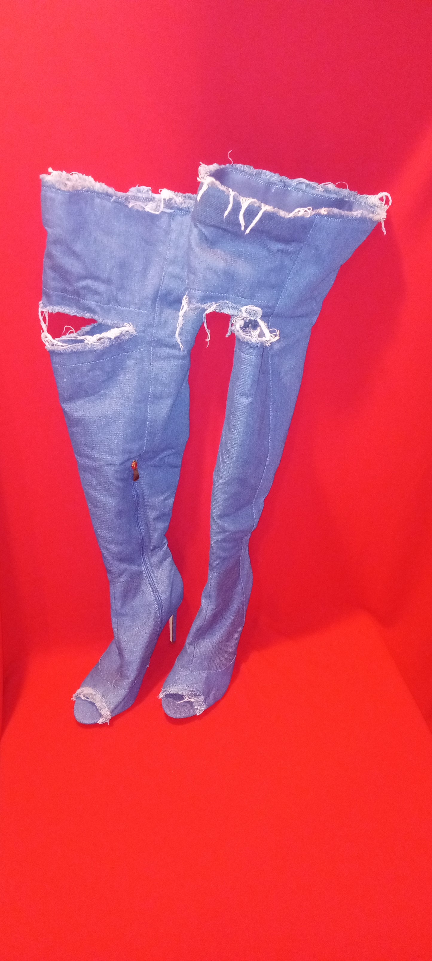 Copy of Shoes Boot Long Jeans Blue Used