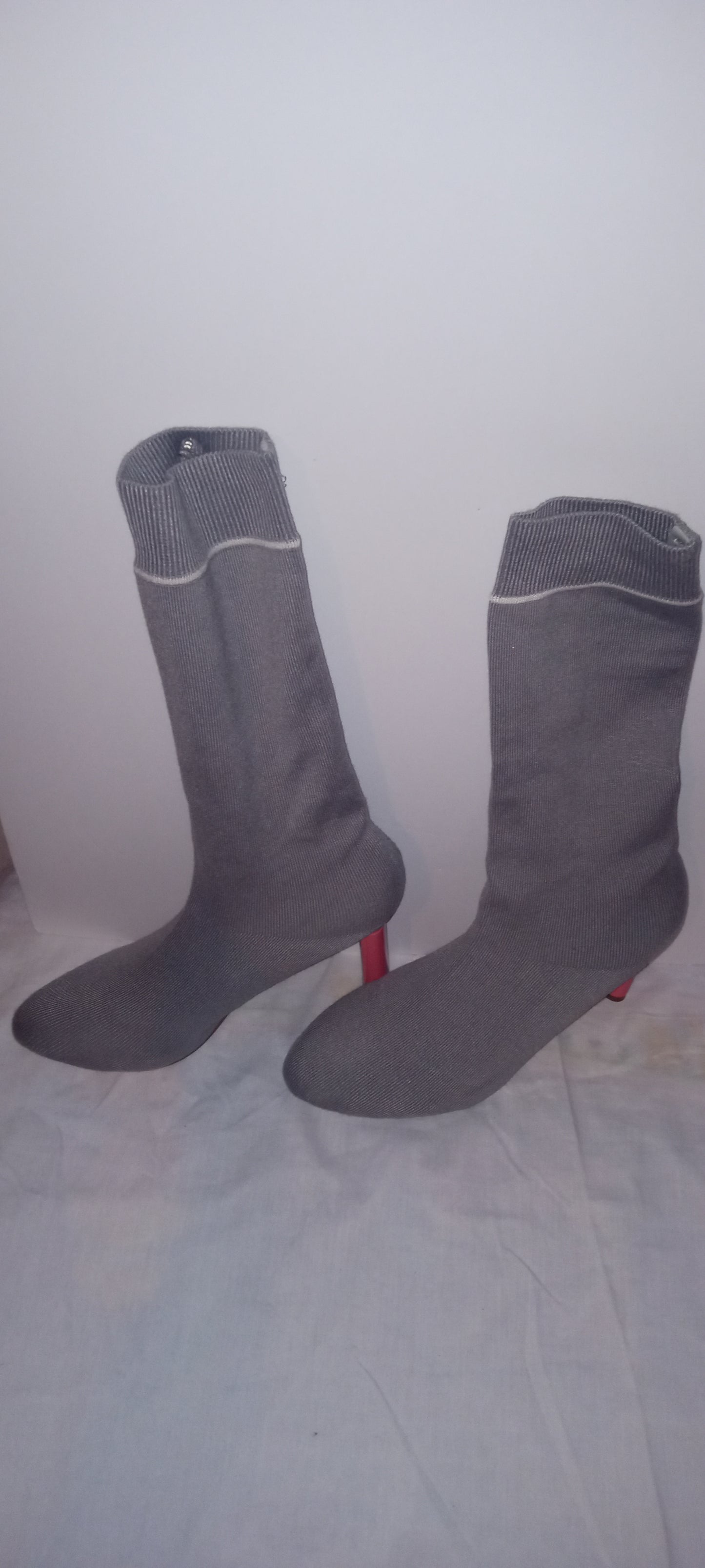 Shoes Woman midsize  Boots Gray Jean Used
