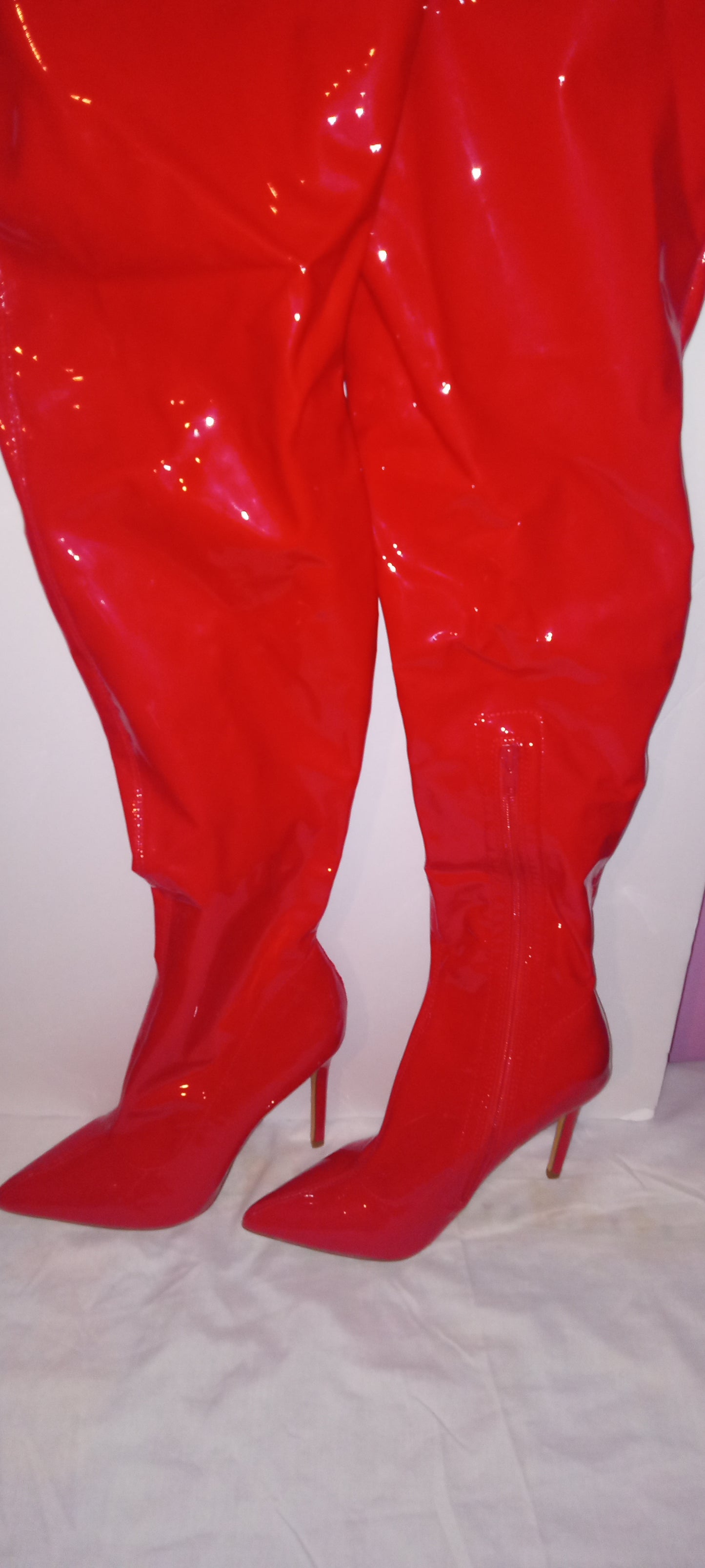 Shoes Woman Long Boots Red Used