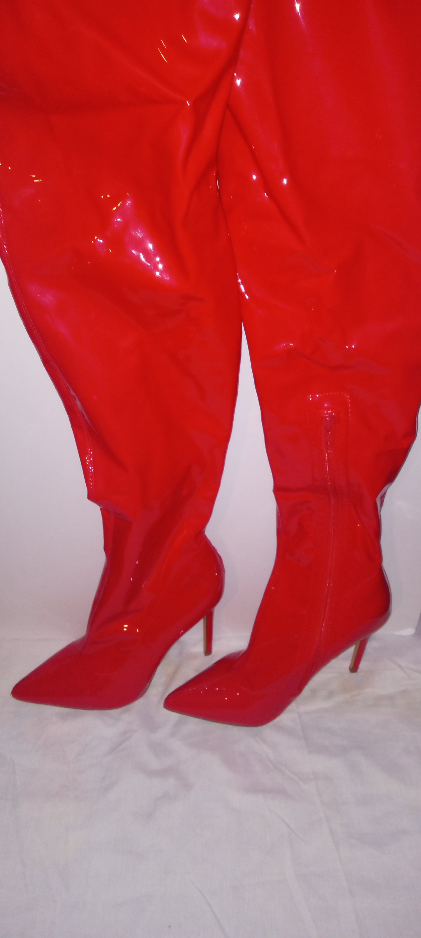 Shoes Woman Long Boots Red Used