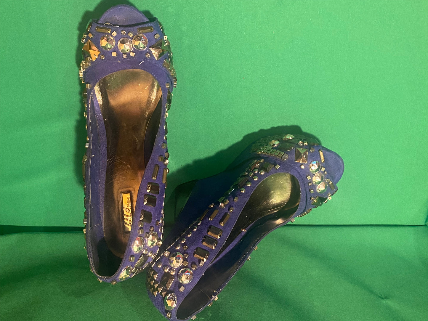 Shoes Wild Pair Blue with décor Used