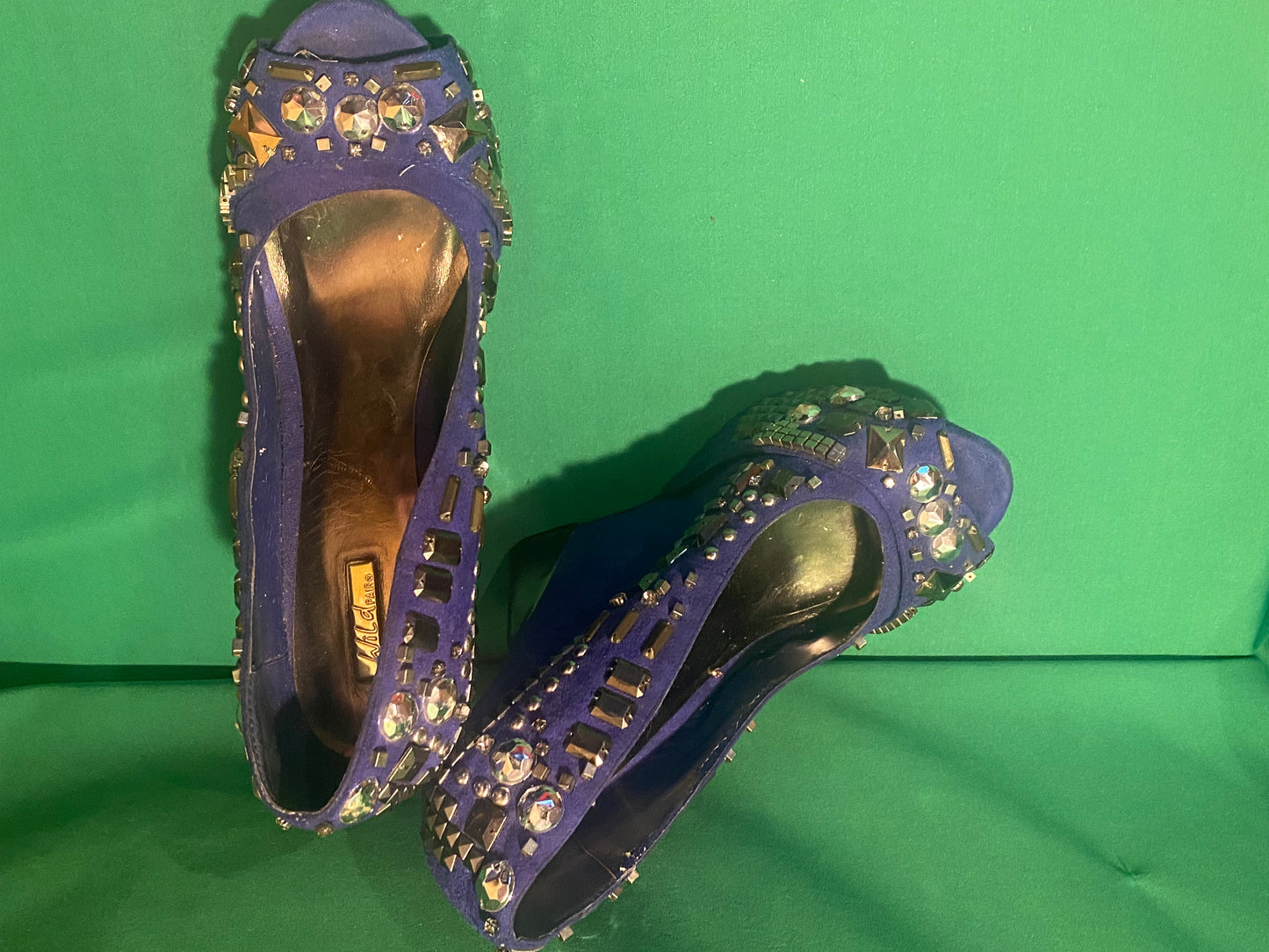 Shoes Wild Pair Blue with décor Used