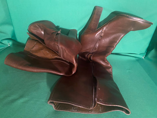 Shoes Boot Long Bebe Leather Brown Used