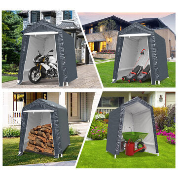6x8x7 Ft Motorcycle Carport Portable UV Water Proof Cover Storage Sheds Camping Tent Canopy Shelter Garden Patio
