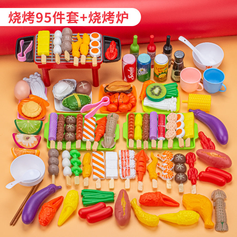 Children's barbecue toy bbq Barbecue set Kitchen barbecue barbecue skewer simulation food barbecue skewer incense