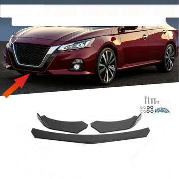 4pcs Carbon Fiber Look Spoilers Front Lip Chin Bumper Body Kits For Car Universal