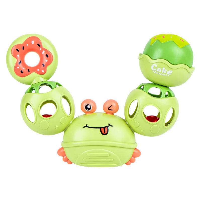 Baby toy 0-1 years old gnashing gum hand rattle bell one year old baby hand grip ball crab Twister music toddler sand hammer