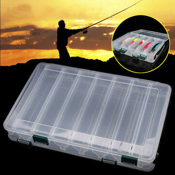 14 Grids M/L Double Sided Fishing Lure Storage Box Fishing Tackle Hooks Accessories Container Storage Case