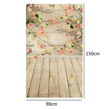 3x5ft Vinyl Wooden Floor Flower Backdrops Photography Studio Props Background