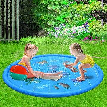 100CM Outdoor Inflatable Water Splash Play Pool Playing Sprinkler Mat Yard Family Funny Kids Toys