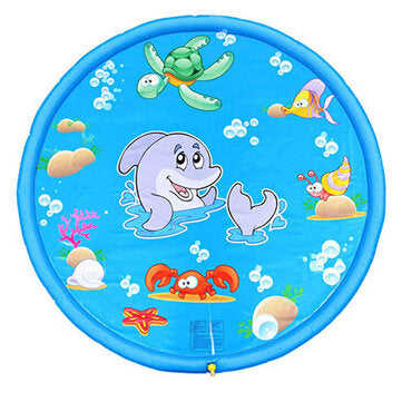 100CM Outdoor Inflatable Water Splash Play Pool Playing Sprinkler Mat Yard Family Funny Kids Toys