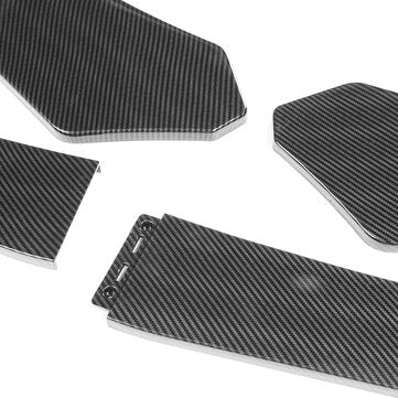 4pcs Carbon Fiber Look Spoilers Front Lip Chin Bumper Body Kits For Car Universal