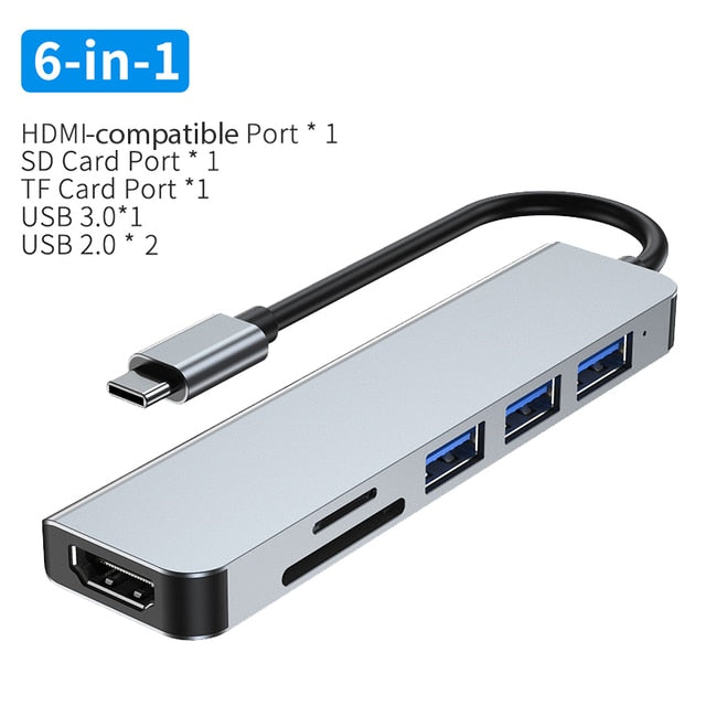 Adaptador USB C HUB tipo C a HDMI compatible con USB 3,0