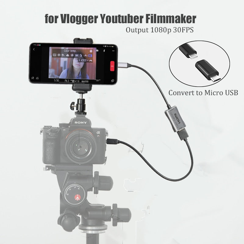 Adaptador HDMI de videocámara para Vlog