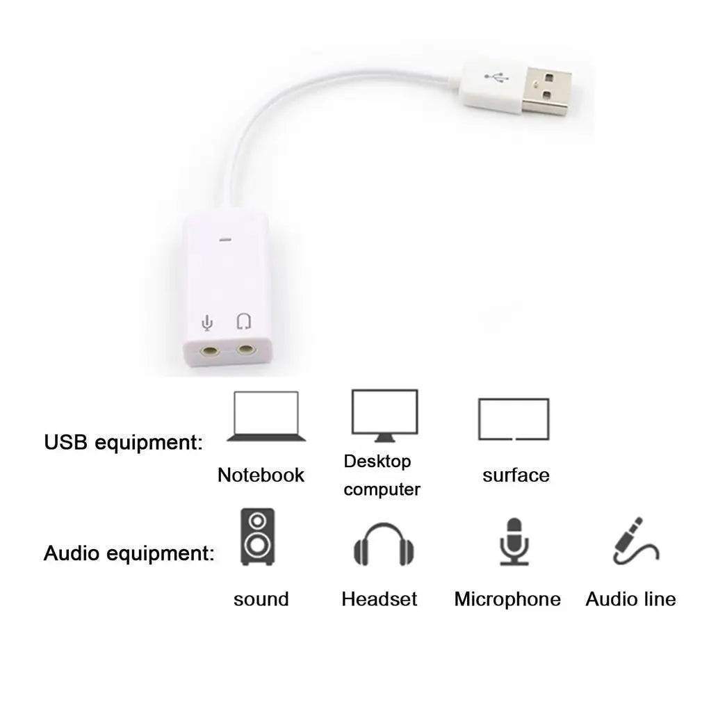 Usb Wired External Drive Free Sound Card Analog 7.1 Channel Desktop Portable External Sound Card Converter Earphone Microphone
