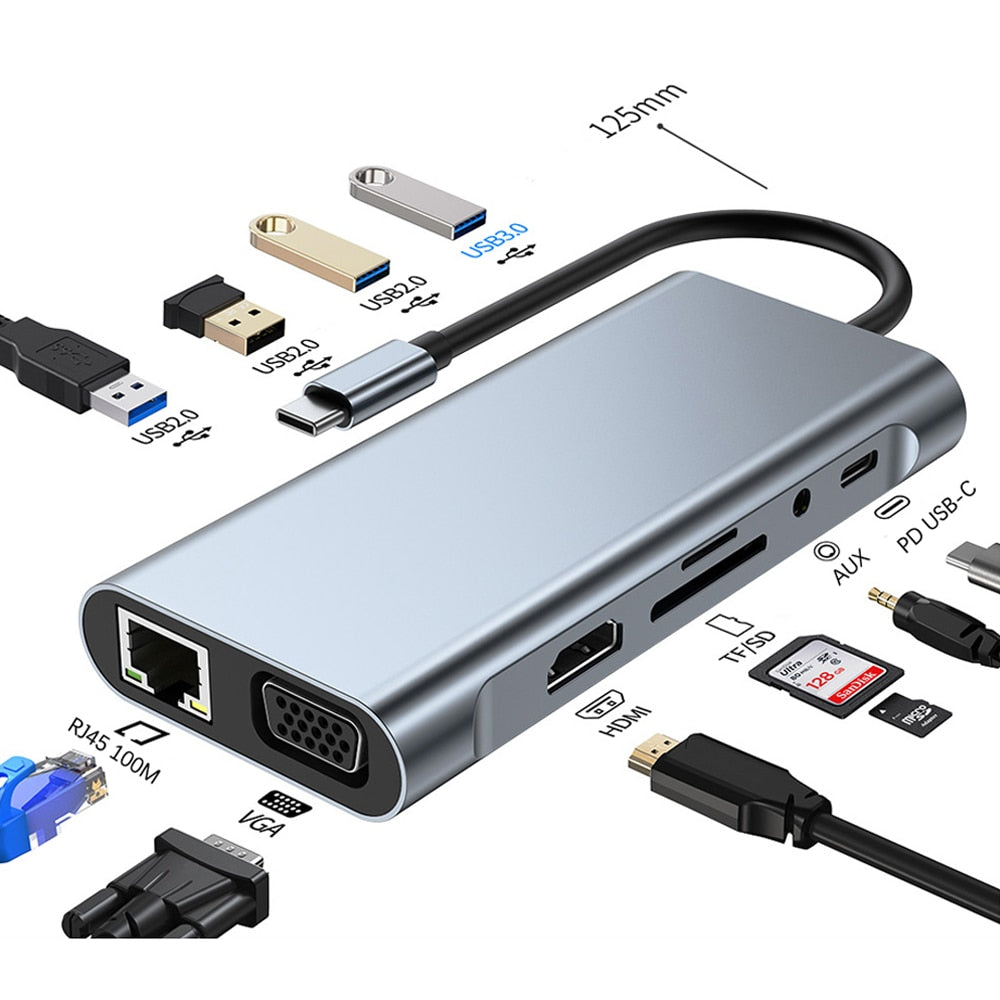 Adaptador USB C HUB tipo C a HDMI compatible con USB 3,0