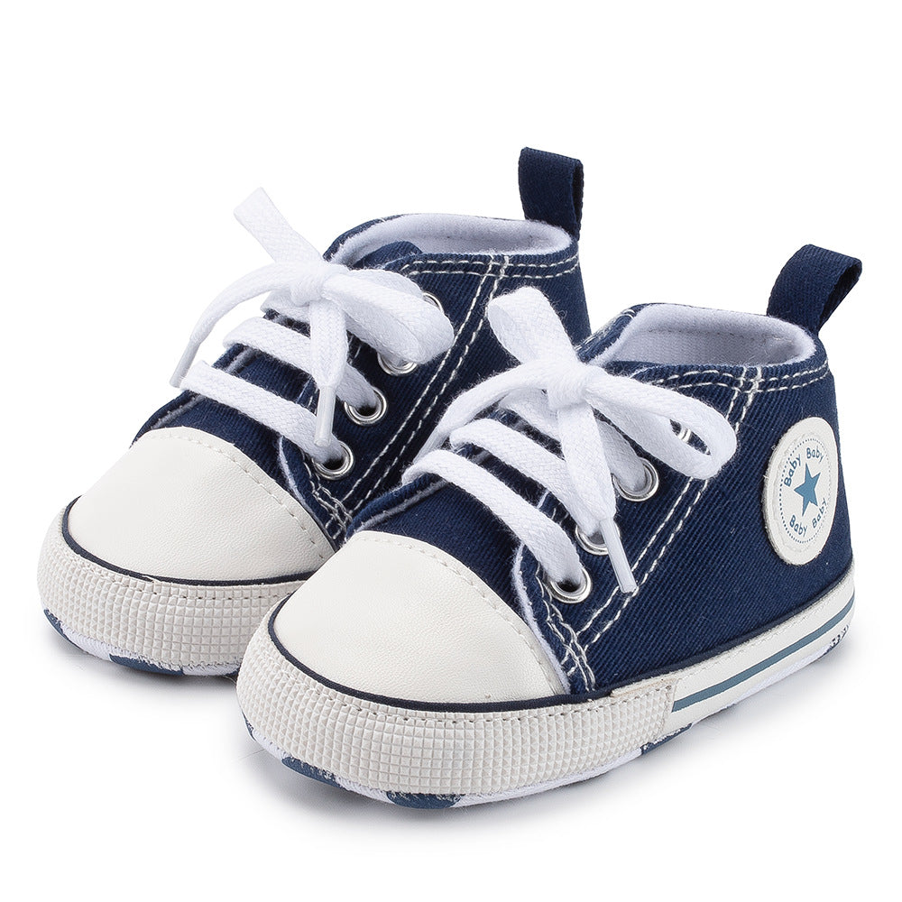 El único vendedor suave del bebé de los zapatos de lona del bebé clásico vendedor caliente de los zapatos del bebé de Amazon calza los zapatos de bebé de los zapatos