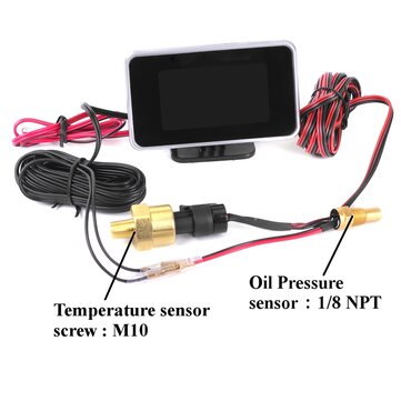 12V 24V LCD Car Oil Pressure/Voltmeter Voltage/Water Temperature 3 In 1 Gauge Meter